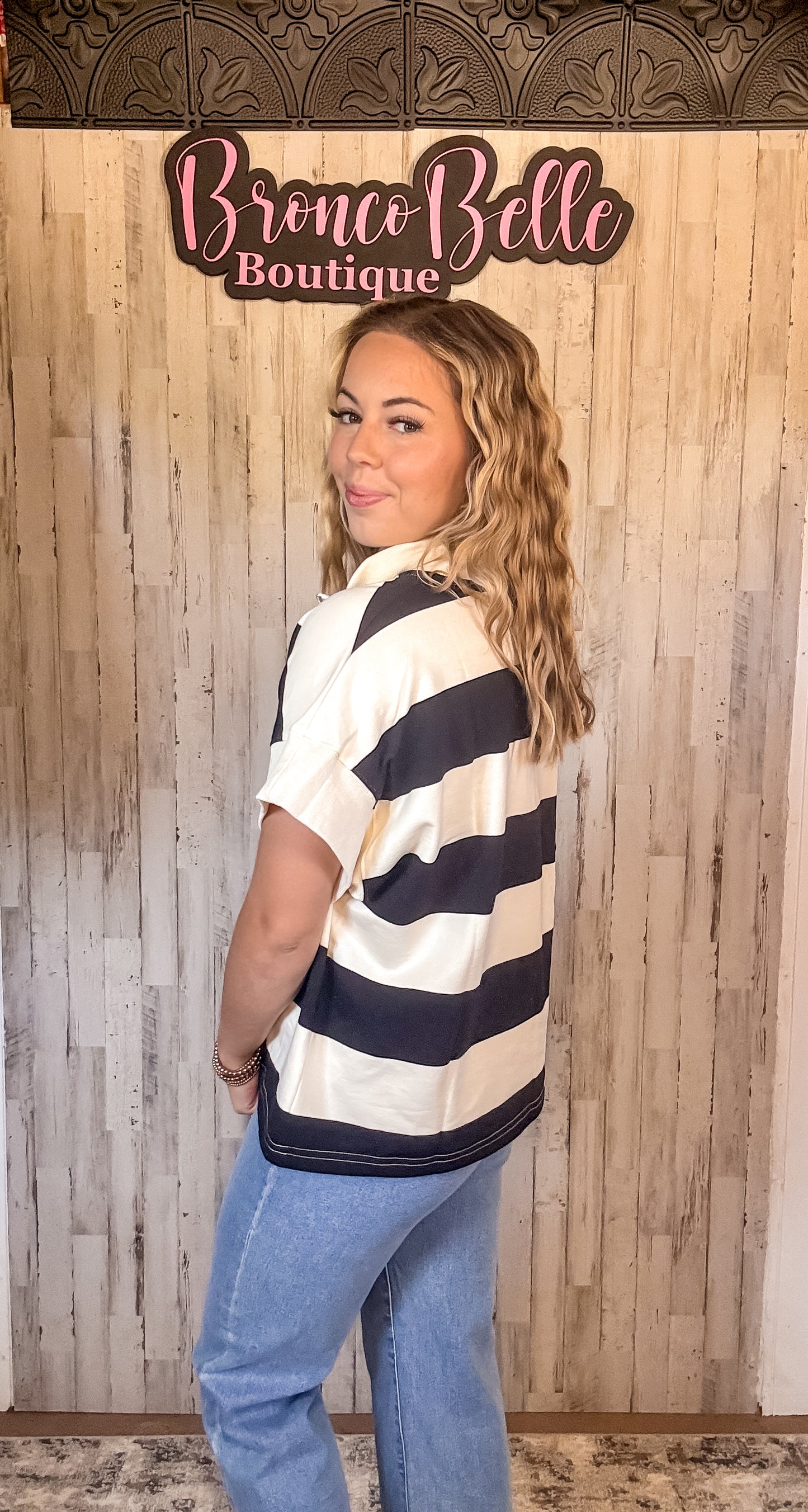Striped Half Zip