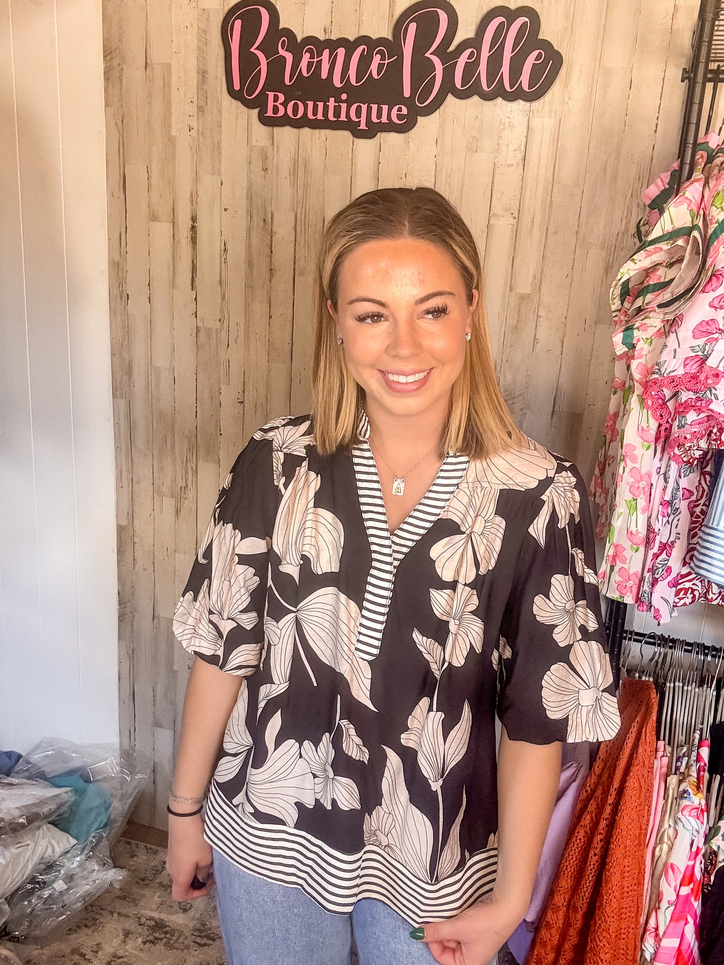 Midnight Flower Blouse