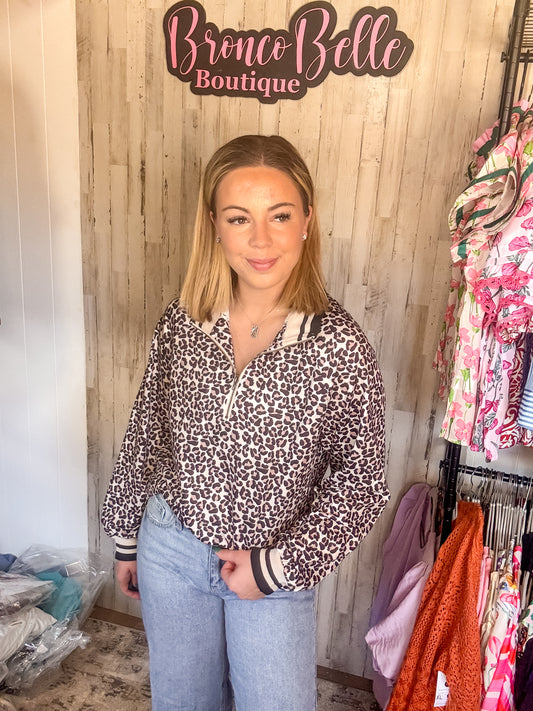 Cheetah Long Sleeve 1/2 zip