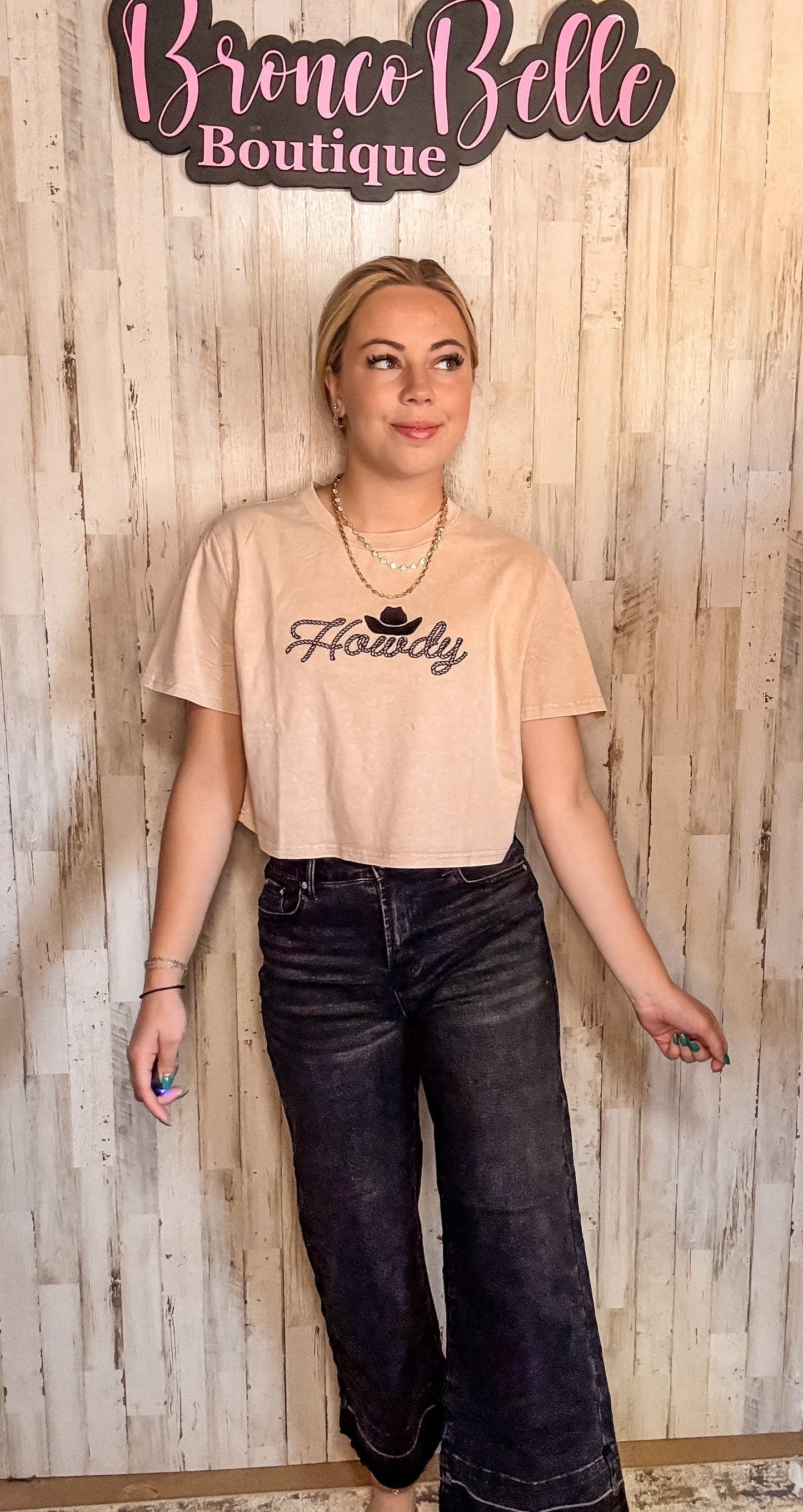 Howdy Hat Crop Tee