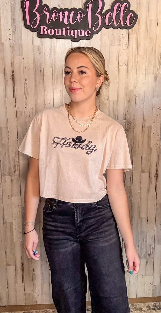 Howdy Hat Crop Tee