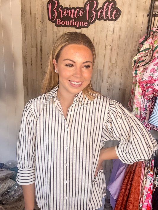 Black/White Stripe Blouse