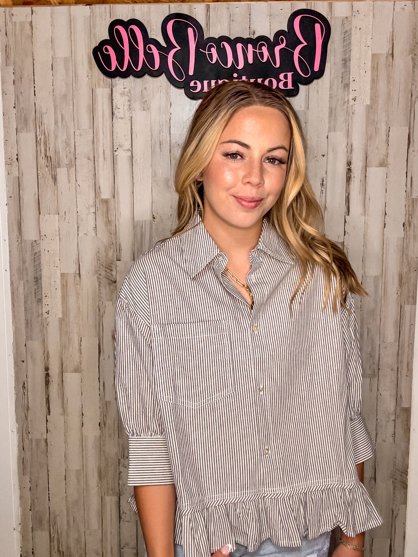 Navy Stripe Blouse