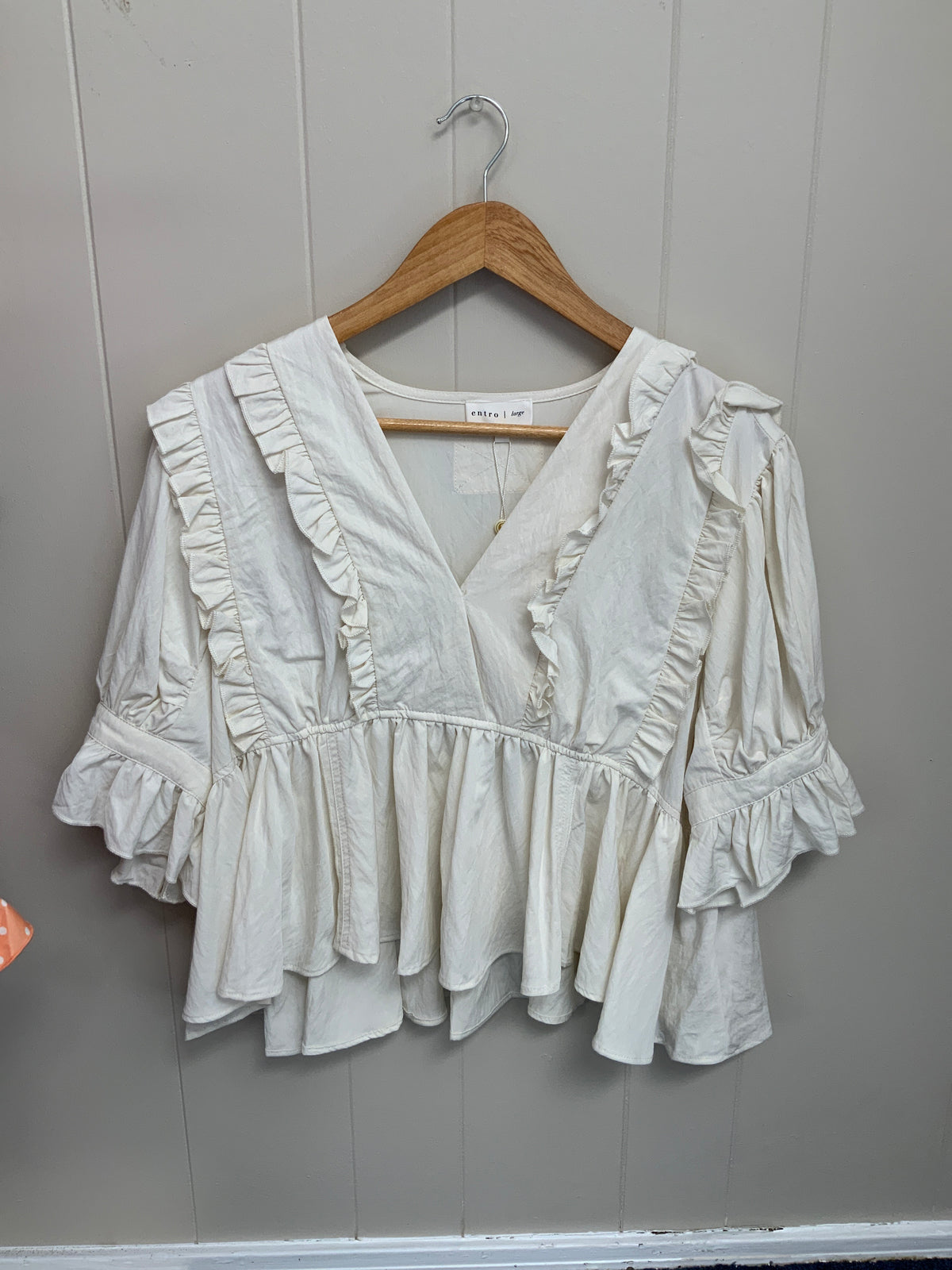 White Frilly Top