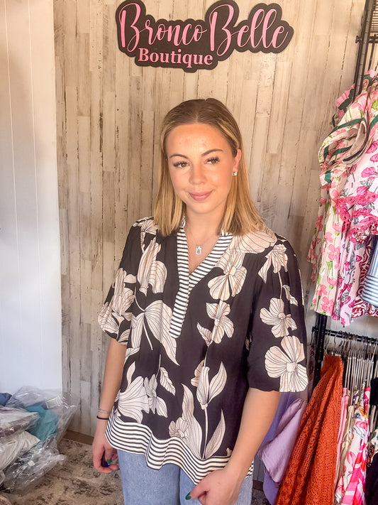 Midnight Flower Blouse