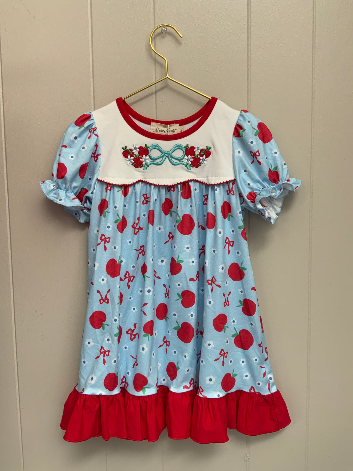 Apple Orchard Garden Bow Ruffle Dress
