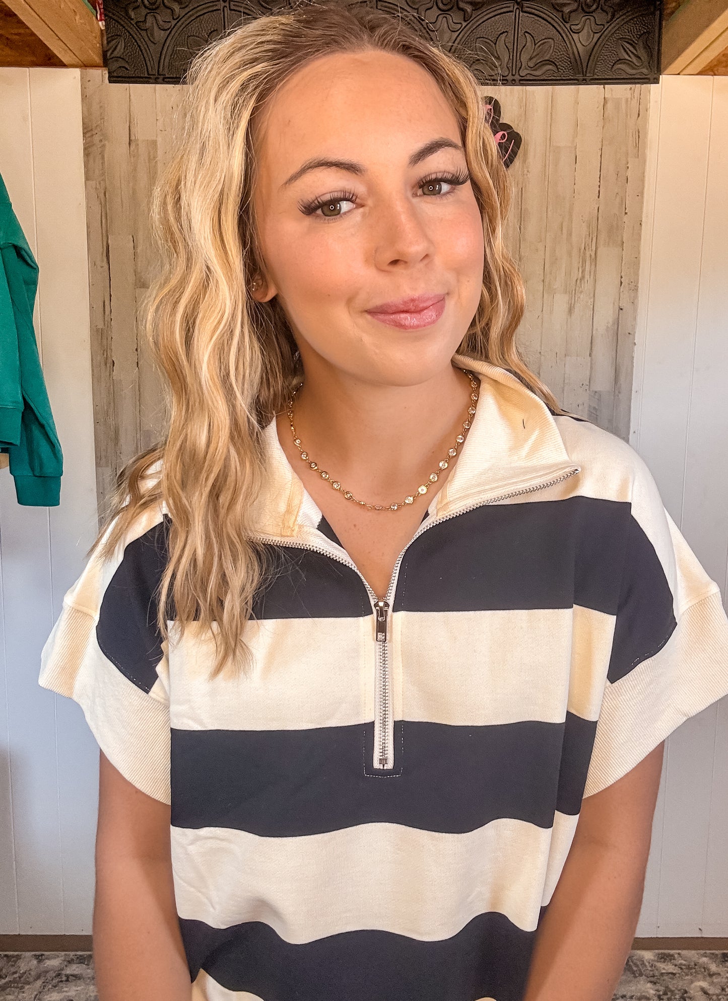 Striped Half Zip