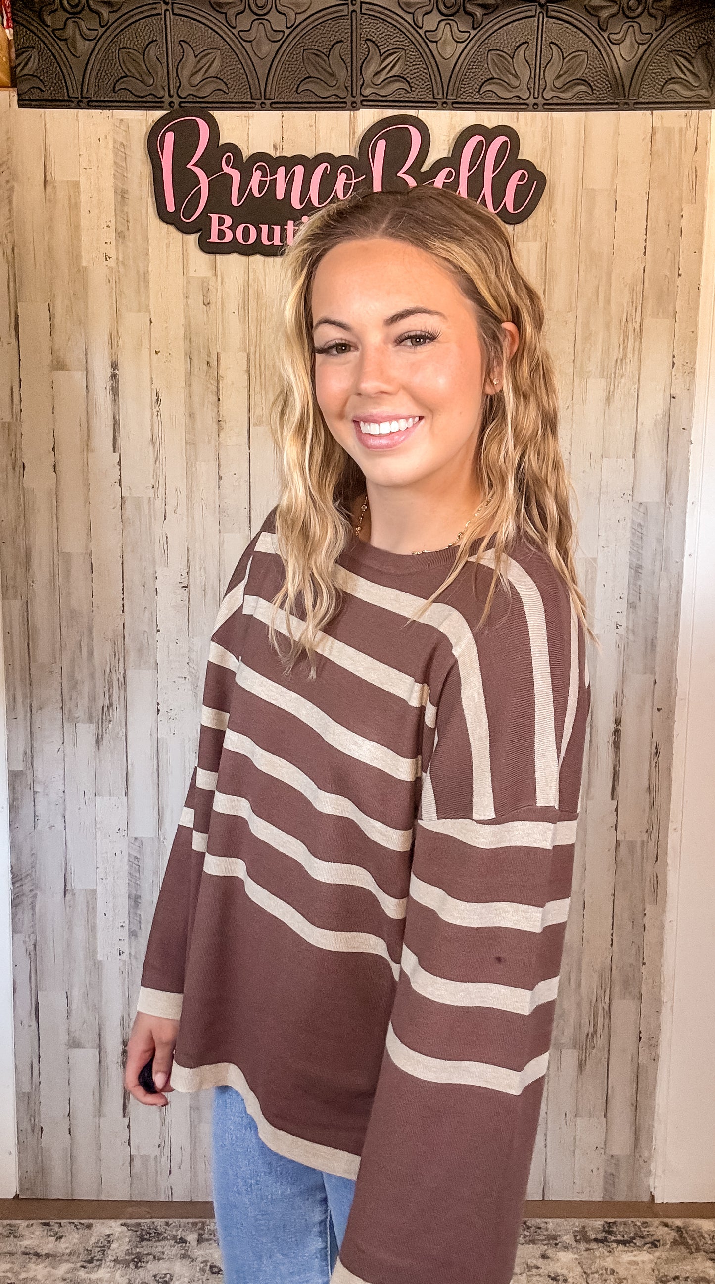 Mocha Stripe Sweater
