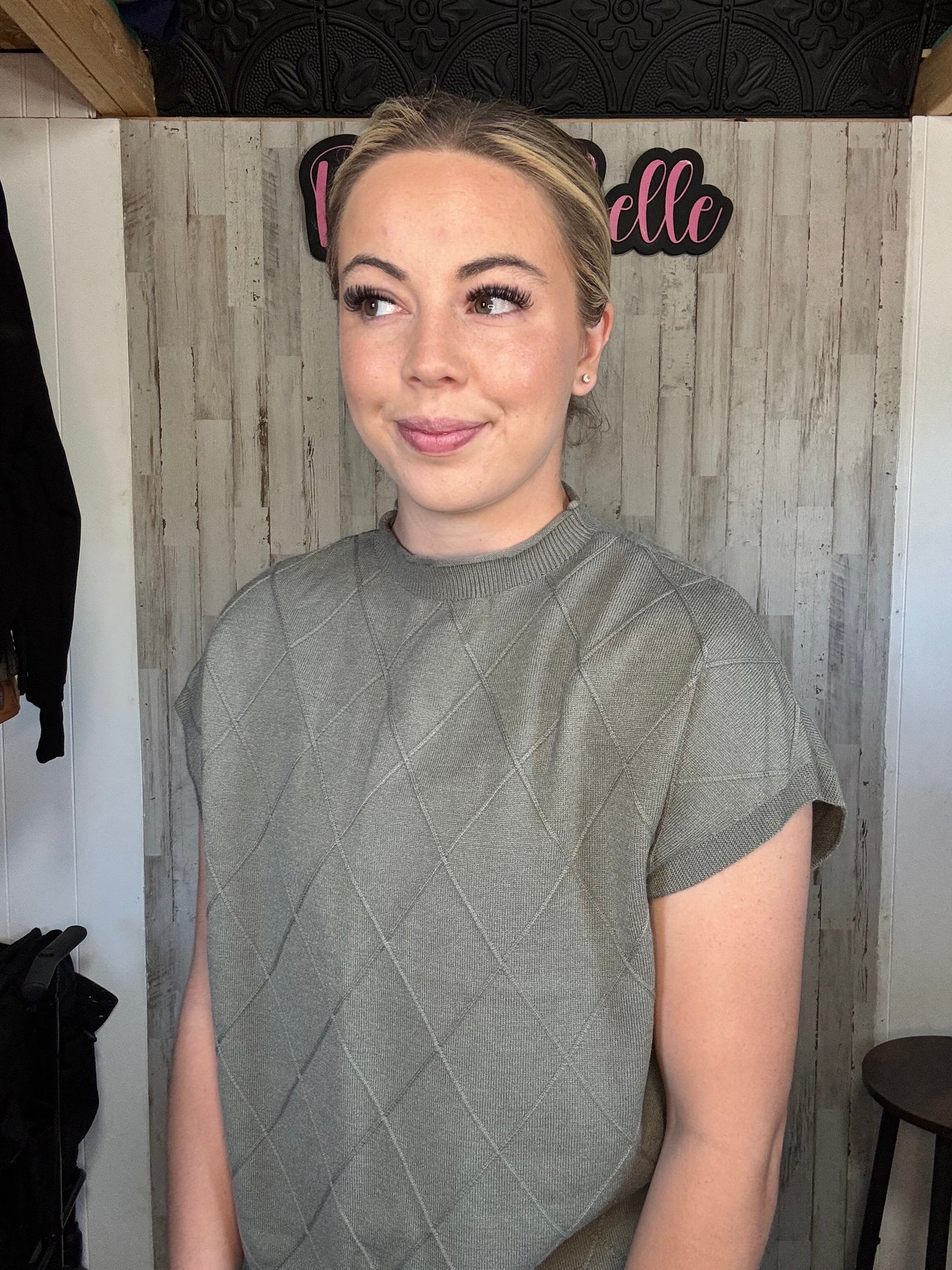 Cami Green Sweater Blouse