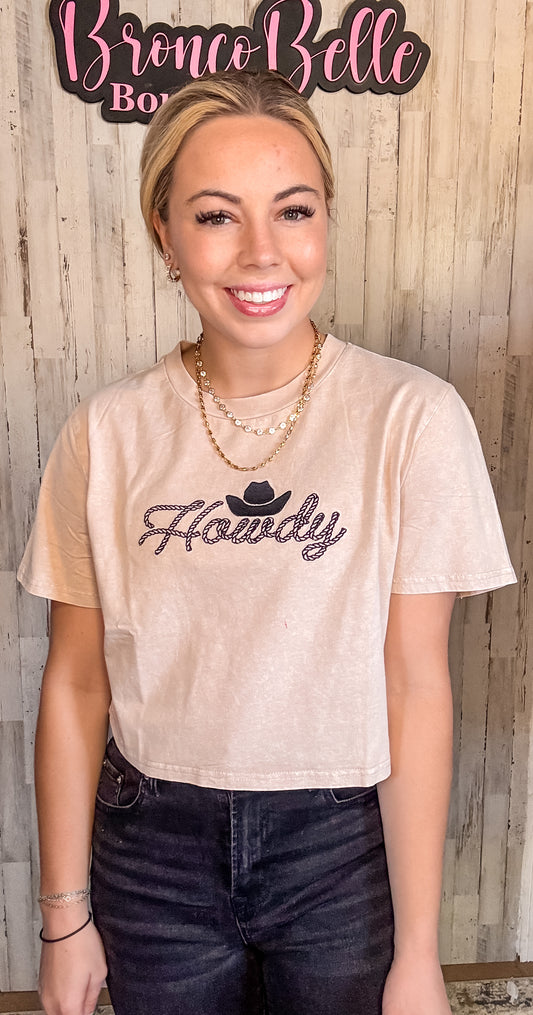 Howdy Hat Crop Tee
