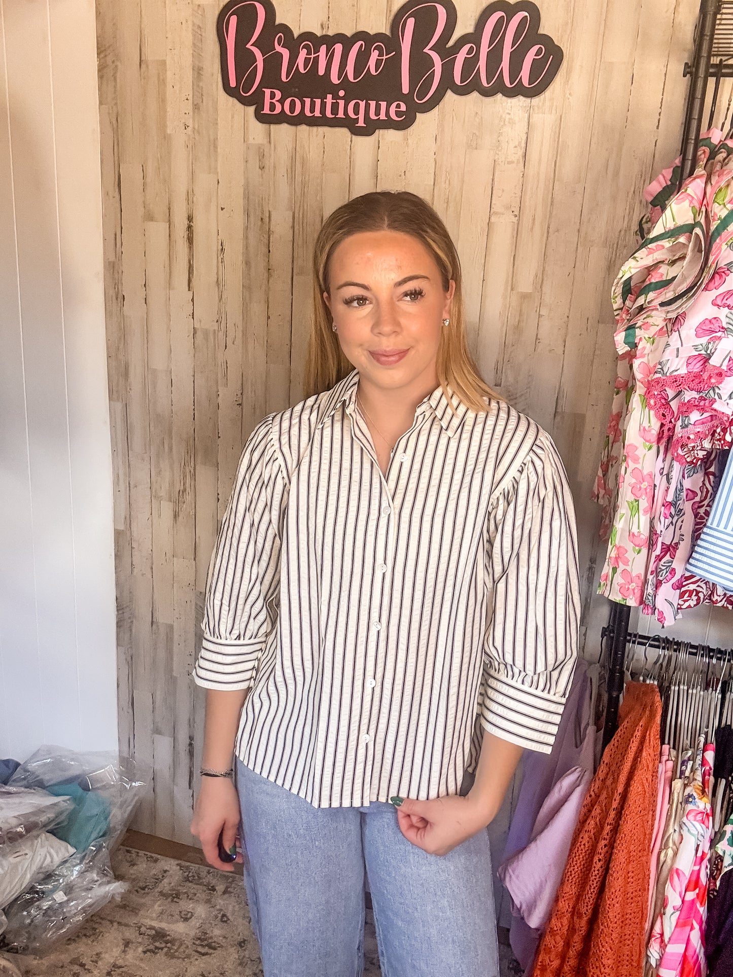 Black/White Stripe Blouse