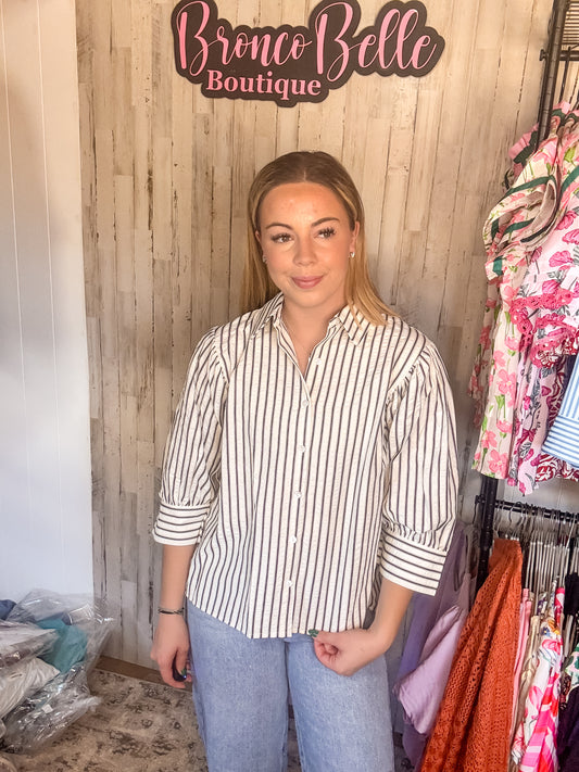 Black/White Stripe Blouse
