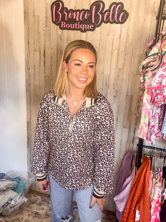 Cheetah Long Sleeve 1/2 zip