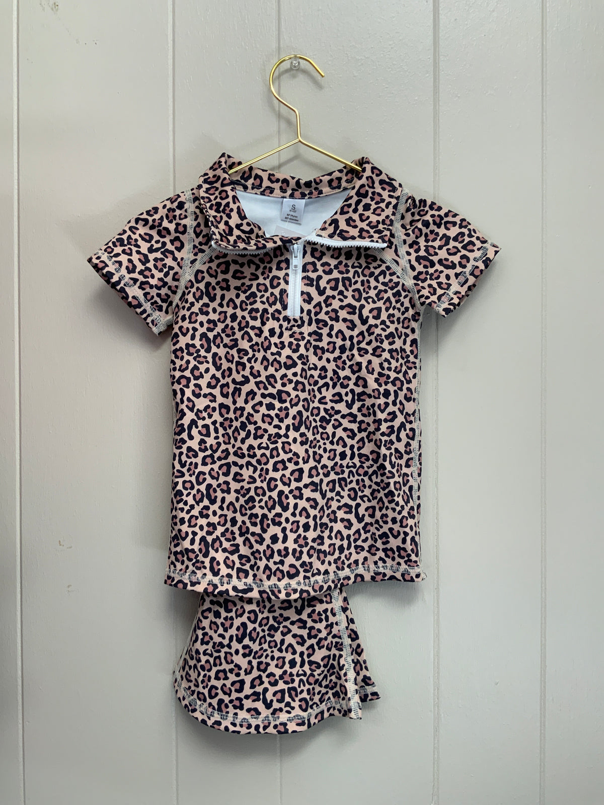 Half Zip Cheetah Bell Bottom Outfit