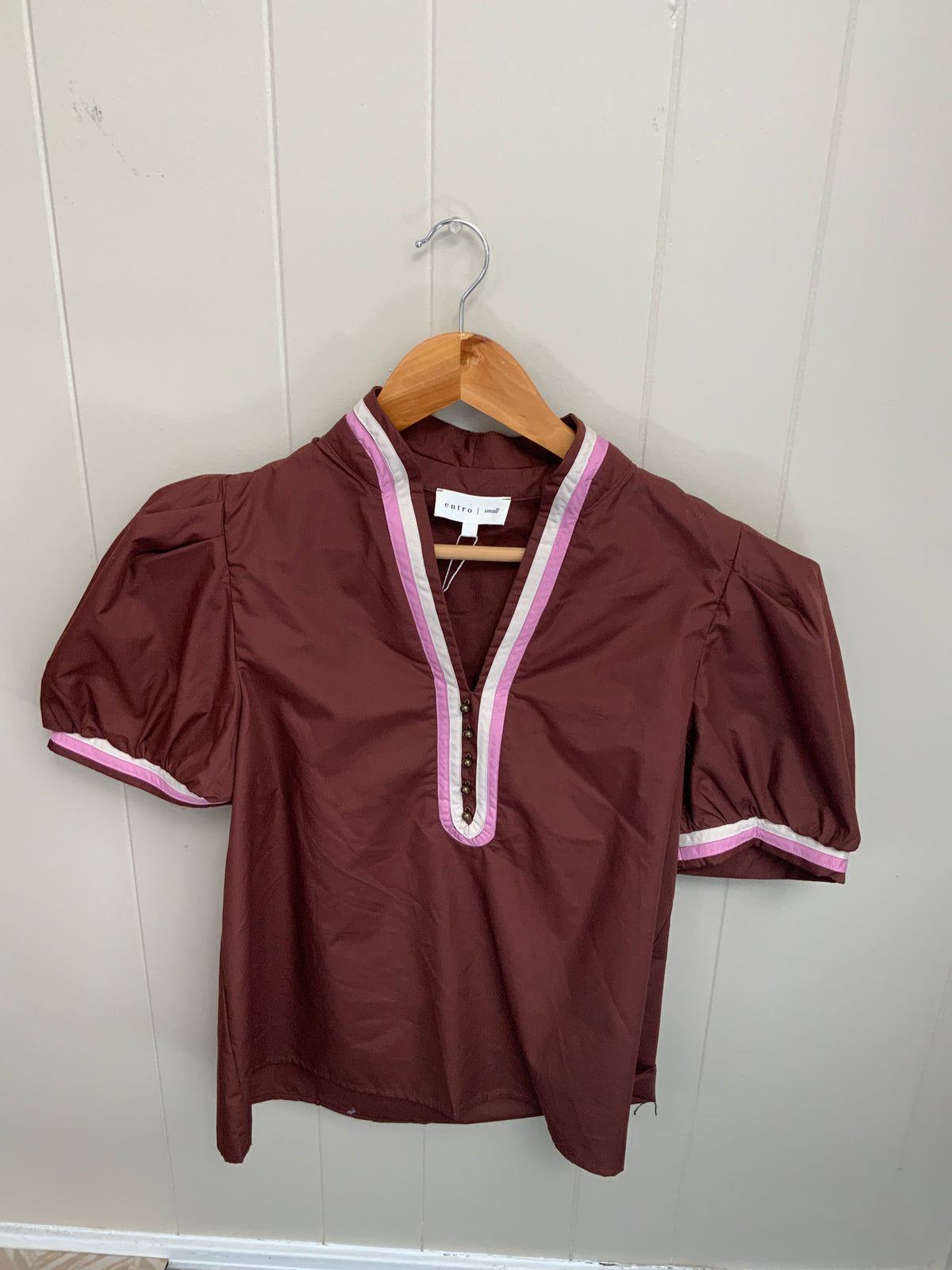 Brown V-Neck Top