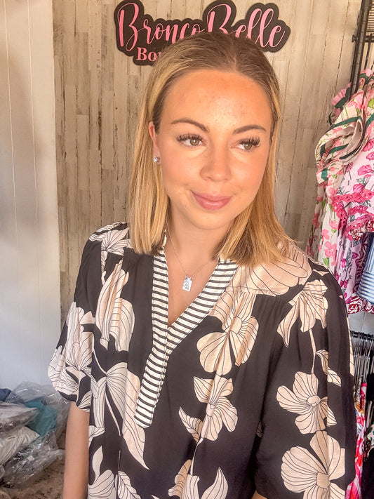 Midnight Flower Blouse