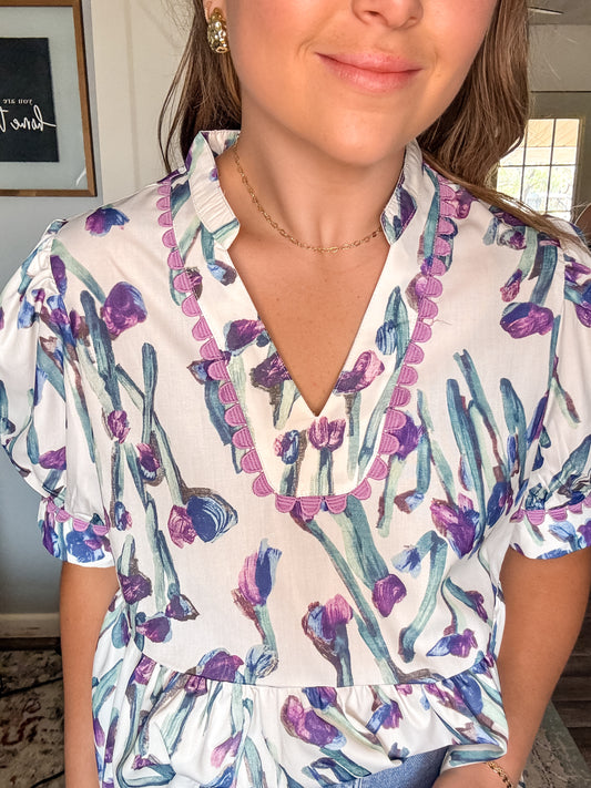 Purple flower top