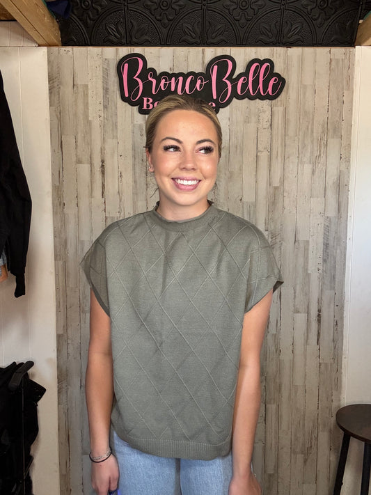 Cami Green Sweater Blouse